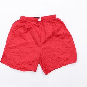NOS 90s Mens Small Checkered Soccer Shorts Red